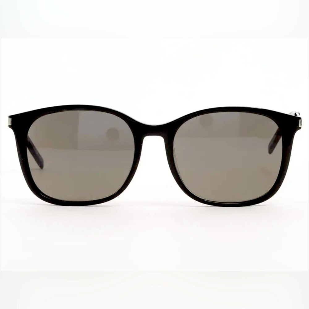 Saint Laurent Paris Sunglasses Black x Silver Metal SL111F